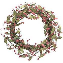 Glittered Leaf and Berry Wreath
