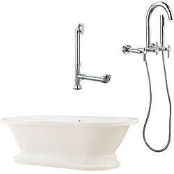 Capri Oval Tub with Plinth and Wallmount Faucet Package