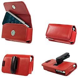 Red Horizontal Leather Case for Apple iPhone 3G