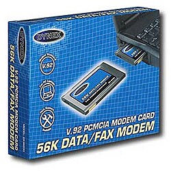 Dynex 56K V.92 PCMCIA Data and Fax Modem