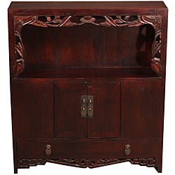 Hand-carved Wood Storage/ Display Cabinet