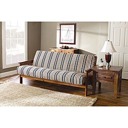 Indigo Stripe Futon Slipcover with Back Zipper