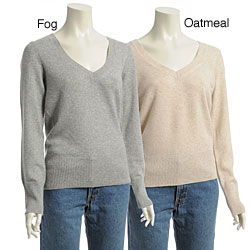 Lusso Women's V-neck Cashmere Sweater