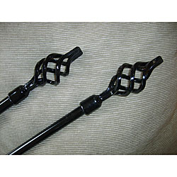 Deluxe Black Spiral Finial and Rod Set