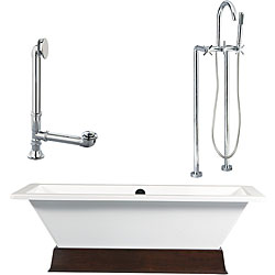 Tella Wood Plinth and Tub with Floor Faucet Package