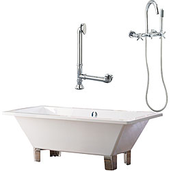Tella Rectangle Tub and Wall Faucet Set