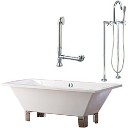Tella Rectangle Tub with Floormount Faucet Package