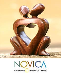 Wooden 'One Heart' Statuette (Indonesia)