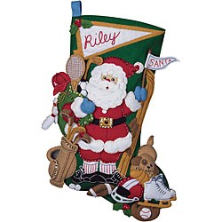 Sports Santa Stocking Felt Applique Kit