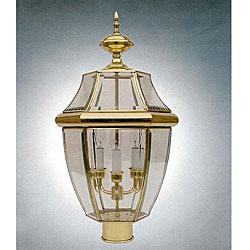 Polished Brass Outdoor Post Head Light