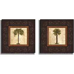 Keith Mallett 'Palms' Stretched Canvas Art (Set of 2)