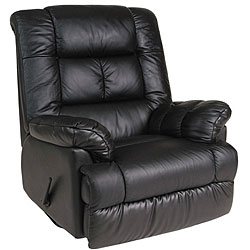 Worthington Black Vinyl Swivel Recliner