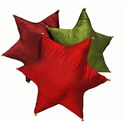 Holiday Star Pillows with Bells (Set of 2)