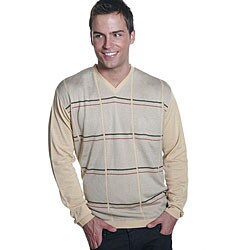 Oggi Moda Men's V-neck Long-sleeve Sweater