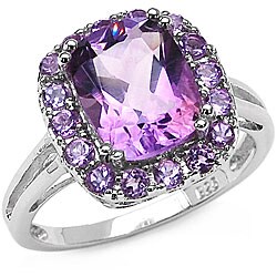 Sterling Silver Genuine Amethyst Ring