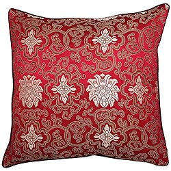 Handmade Chinese Lotus Red Cushion Cover.