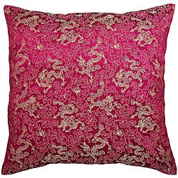Chinese Dragons Magenta Cushion Cover