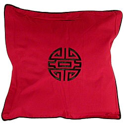 Chinese Symbol Of Life Red Cushion Cover
