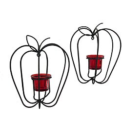 Apple Wall Candleholders (Set of 2)