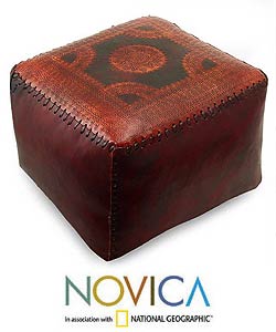 Leather 'Moon' Ottoman Cover (Brazil)