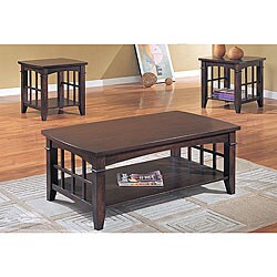 Solid Hardwood 3-piece Coffee Table/ End Table Set