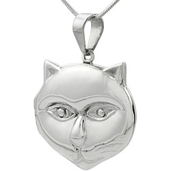 Sterling Silver Cat Locket Necklace