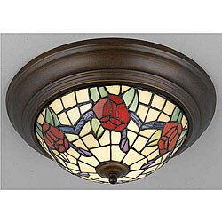Tiffany-style 2-light Flush Mount Ceiling Light