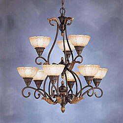 Antique Crackle 9-light Chandelier