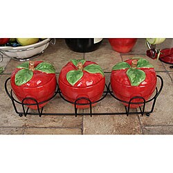 Loren Products 3-piece Apple Canister Set