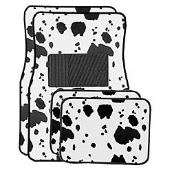 Front and Rear Cow Print Floor Mats
