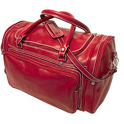 Floto Red Leather Torino Duffel Bag