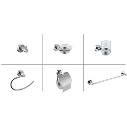 Brushed Chrome Bathroom Accessory Set