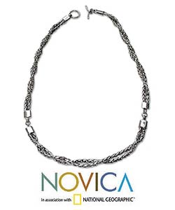 Sterling Silver 'Cosmic Paths' Necklace (Indonesia)