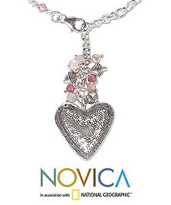 Sterling Silver 'Lovely Enigma' Heart Necklace (Thailand)