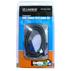 Linksys SVPS06 KVM Cable 6pin PS-2 HD-15 6ft