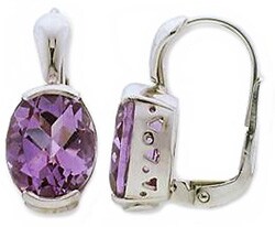 14-kt. White Gold Amethyst Earrings