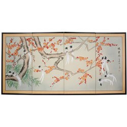 Birds of Longevity Silk Screen (China)