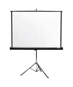 White Portable 60-in x 60-in Tripod Projector Screen