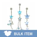 Crystal and Stars Curved Belly Barbell (Case of 3)