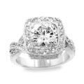Michele Mies Silvertone Pave Cocktail CZ Ring
