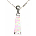 Sterling Silver White Created Opal Necklace