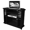 Black Finish Rolling Entertainment Center