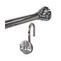 Finial Chrome Shower Rod and Hook Set