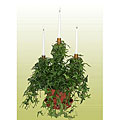 Triple Ivy Candelabra Topiary with Candles