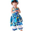 Sophia's Style Girl's Blue Halter Dress/ Pants Set