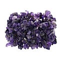 Stonique Creations Multi-row Amethyst Chip Stretch Bracelet