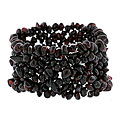 Stonique Creations Multi-row Garnet Chip Stretch Bracelet