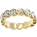 Goldtone Heart Shaped CZ Eternity Ring