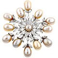 Silvertone CZ Snowflake Pin