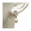 DaVonna Heart Shape Drop Pearl Earrings